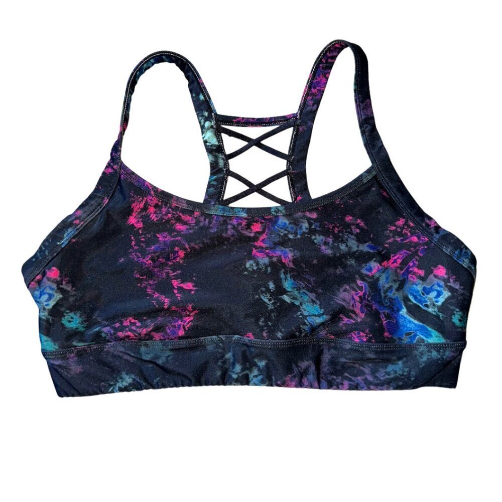 Women's Black Tie Die Sports Bra Size Large